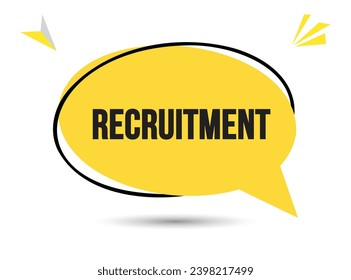 Recruitment speech bubble text. Hi There on bright color for Sticker, Banner and Poster. vector illustration.