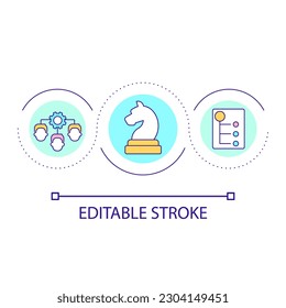 Recruitment strategy loop concept icon. Employment efficiency. Work of HR manager. Business abstract idea thin line illustration. Isolated outline drawing. Editable stroke. Arial font used