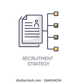 Recruitment strategy RGB color icon. Professional employment program, headhunting plan. Executive search. Workforce hiring, employee selection process organization. Isolated vector illustration