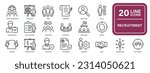 Recruitment thin line icons. For website marketing design, logo, app, template, ui, etc. Vector illustration.