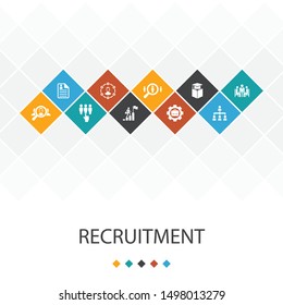 recruitment trendy UI template infographics concept. career, employment, position, icons