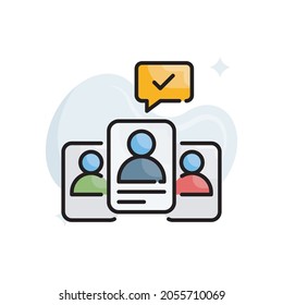 Recruitment vector filled outline icon style illustration. EPS 10 file