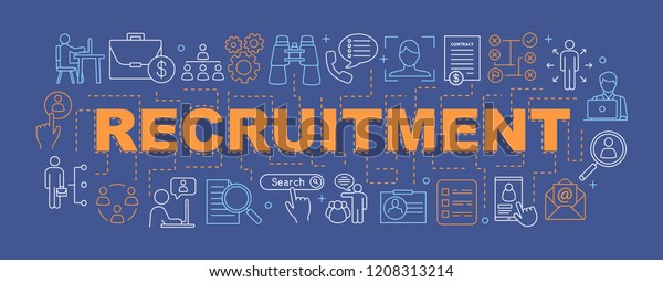 Recruitment Word Concepts Banner Emloyment Hr Stock Vector (Royalty ...