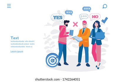 Recruitment,  yes no candidate, Vector illustration for web banner, infographics, mobile. 