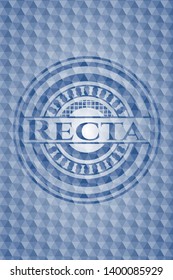 Recta blue polygonal emblem. Vector Illustration. Detailed.
