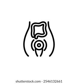 rectal pressure icon or logo design isolated sign symbol vector illustration. High quality black line style vector suitable for designers, web developers, displays and websites