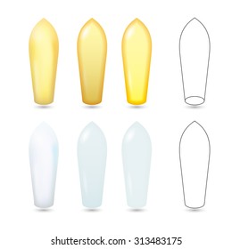 Rectal Suppositories White and Yellow Realistic Vector Illustration