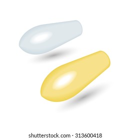 Rectal Suppositories White and Yellow Realistic Vector Illustration