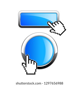 Rectange and round web buttons illustration isolated on white background