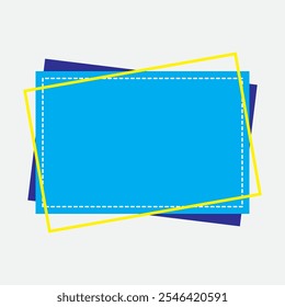Forma de retângulo 2-3 com cor azul. Ícone Do Rótulo Do Oitavo Estilo. Ícone de vetor de alta qualidade. Vetor editável