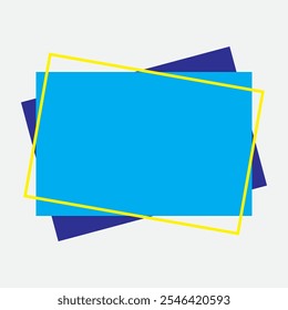 Rectangle 2-3 Shape with Blue Color. Ninth Style Label Icon. High Quality Vector Icon. Editable Vector