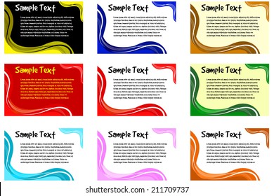 Rectangle with 3x2 ratio size vector text frame set