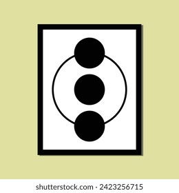 rectangle A4 A3 landscape framed poster dot dark circle minimalist balck abstract creative style, Hand drawn for wallpaper wall decor fabric postcard cover template banner