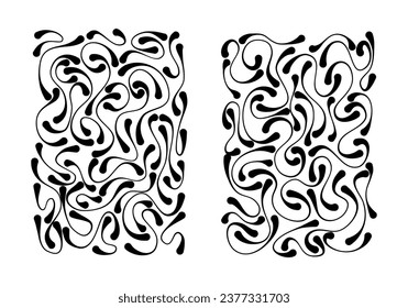 Rectangle with abstract stoke lines, vector illustration.