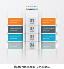 Rectangle and Arrow banner Orange , blue, gray color