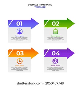 rectangle with arrow gradient business infographic element design template. 