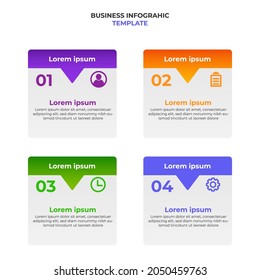 rectangle with arrow gradient business infographic element design template. 