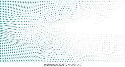 Retangle Art Gradiente Cor Azul Meio-Tom Fundo Pontos Escalonados Padrão Abstrato