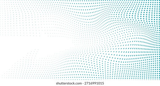 Rectángulo Arte Gradiente Color Azul Fondo de semitono Escalonado Patrón de puntos Abstractas Moderno