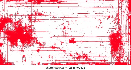 Rectangle background with a red frame. Painted by hand with a rough brush. Sketch, ink, grunge.transparent realistic red paint and ink splash frame	