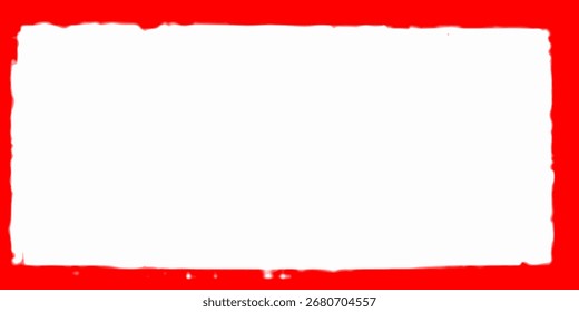 Plano de fundo do retângulo com um quadro vermelho. Pintado à mão com um pincel áspero. Moldura do Grunge	