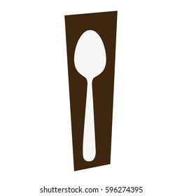 rectangle banner frame with silhouette spoon cutlery icon vector illustration