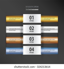 Rectangle banner gold, bronze, silver, blue gradient color