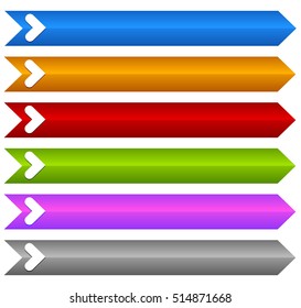 Rectangle banners / buttons / labels in several color