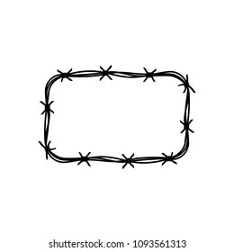 Rectangle barbed wire frame vector