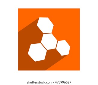 rectangle beehive hexagon shape image vector icon symbol logo