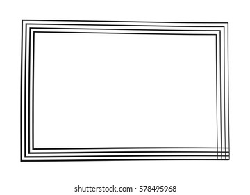 rectangle black abstract frame, on a white background