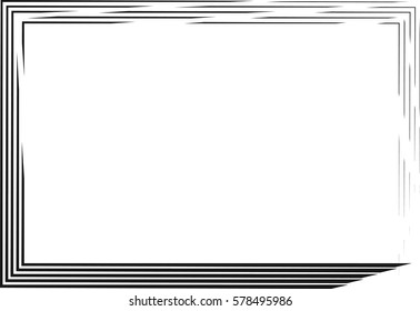 rectangle black abstract frame, on a white background