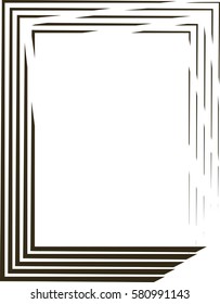 rectangle black abstract frame, on a white background