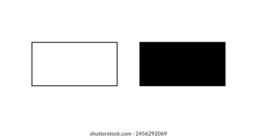 Rectangle black and white illustration symbol on the background