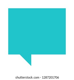 Rectangle blank speech bubble sign or empty map pin icon isolated on white background. The design graphic element is saved as a vector illustration in the EPS file format.
