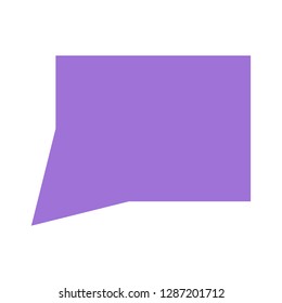 Rectangle blank speech bubble sign or empty map pin icon isolated on white background. The design graphic element is saved as a vector illustration in the EPS file format.