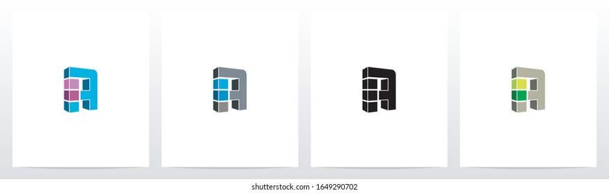 Rectangle Block On Letter Logo Design A