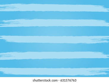 Rectangle blue background with horizontal stripes. Painted by a rough brush. Vector illustration. Grunge.