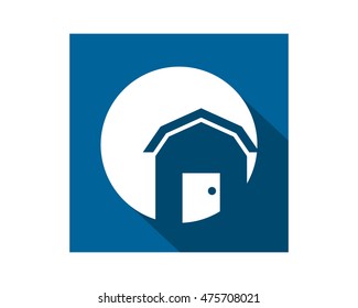 rectangle blue barn house home housing residence residential real estate image vector icon logo symbol