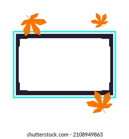 Rectángulo borde verde negro y naranja hoja diseño plano