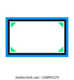 Rectángulo borde negro estabilo azul diseño plano