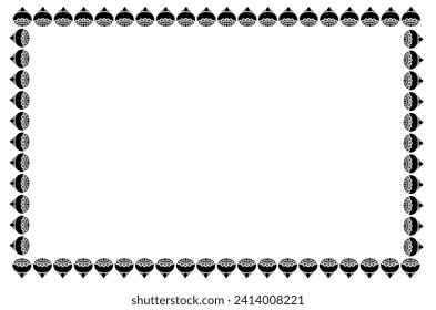 Rectangle Border frame design concept of rangoli pattern isolated on white background - vector illustration