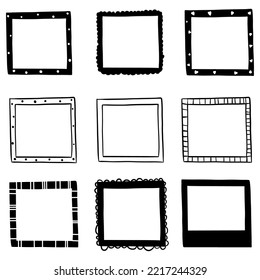 Rectangle border frame hand drawn vector and illustration.