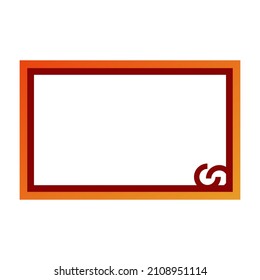 Rectangle border red and orange flat design