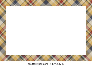 Rectangle borders and Frames vector. Border pattern geometric vintage frame design. Scottish tartan plaid fabric texture. Template for gift card, collage, scrapbook or photo album and portrait.