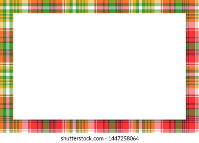 Rectangle borders and Frames vector. Border pattern geometric vintage frame design. Scottish tartan plaid fabric texture. Template for gift card, collage, scrapbook or photo album and portrait.