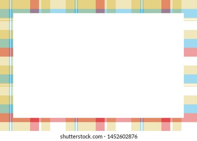 Rectangle borders and Frames vector. Border pattern geometric vintage frame design. Scottish tartan plaid fabric texture. Template for gift card, collage, scrapbook or photo album and portrait.