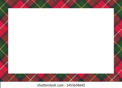 Rectangle borders and Frames vector. Border pattern geometric vintage frame design. Scottish tartan plaid fabric texture. Template for gift card, collage, scrapbook or photo album and portrait.