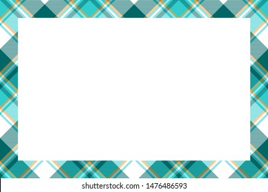 Rectangle borders and Frames vector. Border pattern geometric vintage frame design. Scottish tartan plaid fabric texture. Template for gift card, collage, scrapbook or photo album and portrait.