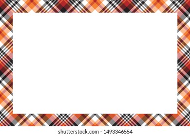 Rectangle borders and Frames vector. Border pattern geometric vintage frame design. Scottish tartan plaid fabric texture. Template for gift card, collage, scrapbook or photo album and portrait.